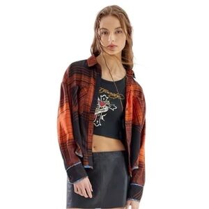 Urban Outfitters BDG Karl Plaid Slouchy Button Down Flannel Shirt Size Medium